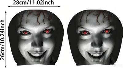 shipped on behalf of customers, car, Universal seat cover - red-eyes-and-white-face-double-sided-printing-1-piece