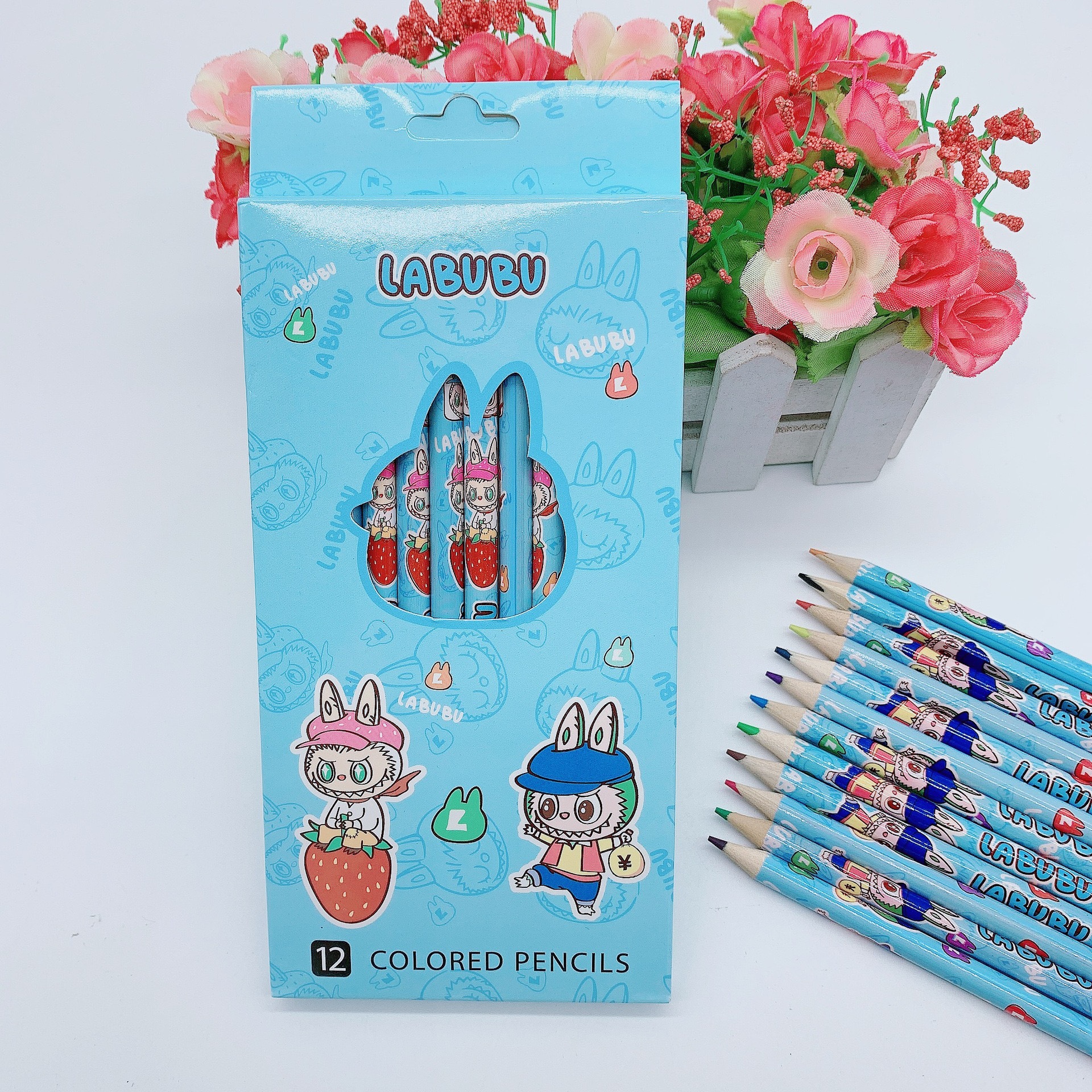 Cartoon wooden stationery painting