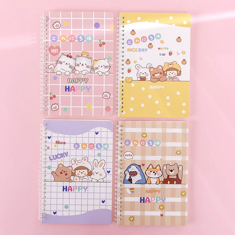 A5 coil sketchbook, thick tear‑off pages for elementary students, assorted cute covers (coil binding)