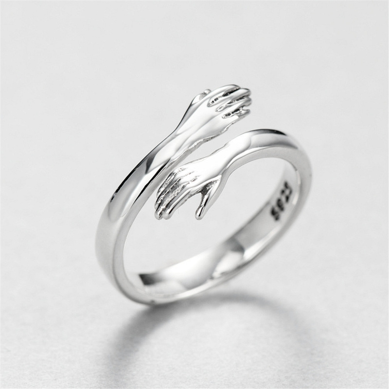 Carlisle Love Embrace Couple Rings Korean Style Jane Eyre Fashion Open Couple Rings Wholesale Accessories Personalized Trend