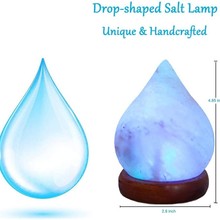 SaltLamp喜马拉雅盐灯 水滴形USB水晶七彩变色暖白 矿物灯小夜灯