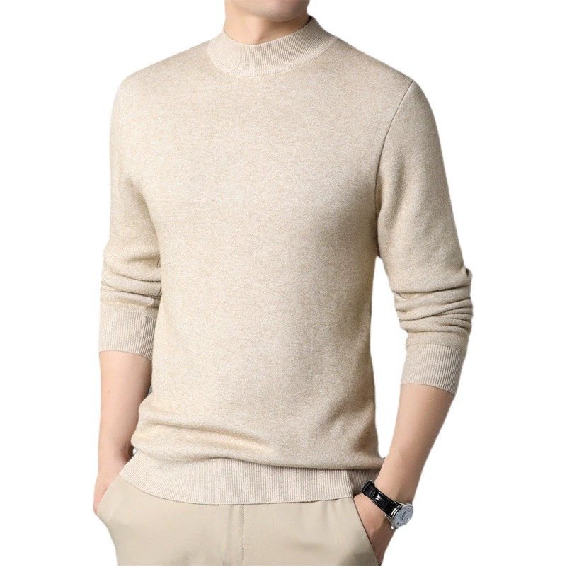 Новый трикотаж, мужской зимний однотонный полуводолазка с имитацией кашемира, мужской трикотаж, тонкий молодежный трикотаж, мужская одежда