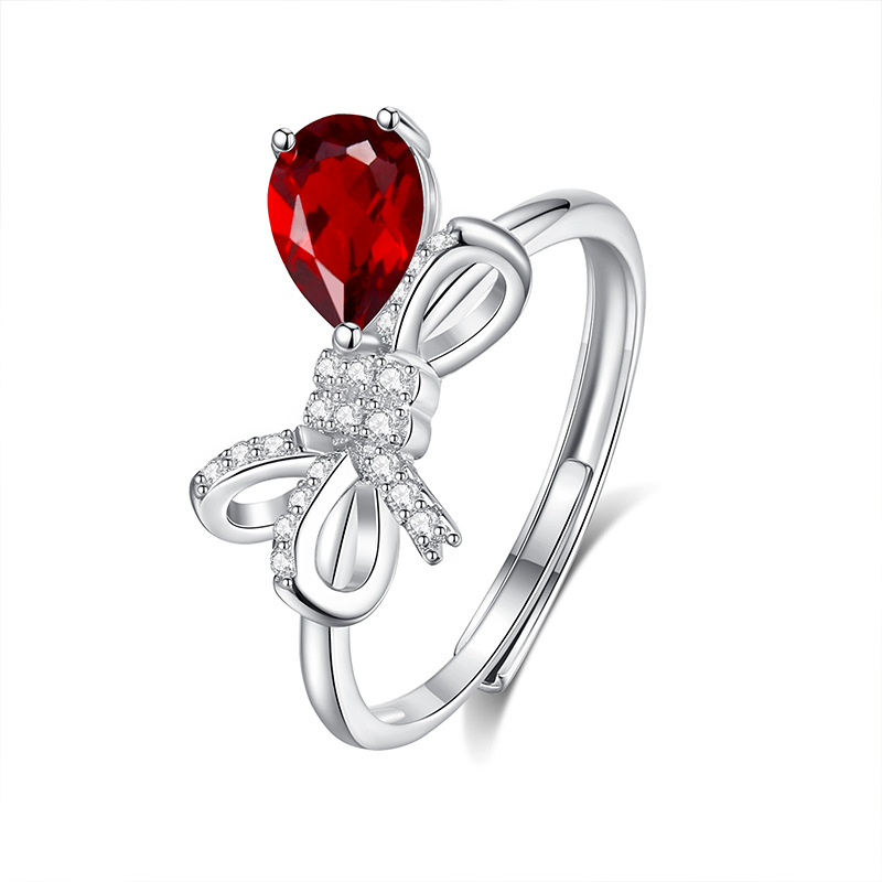 Pequeño libro rojo estilo caliente tesoro de color natural joyería S925 anillo de plata esterlina heroína piedra 5*7 venta caliente envío transfronterizo de una pieza