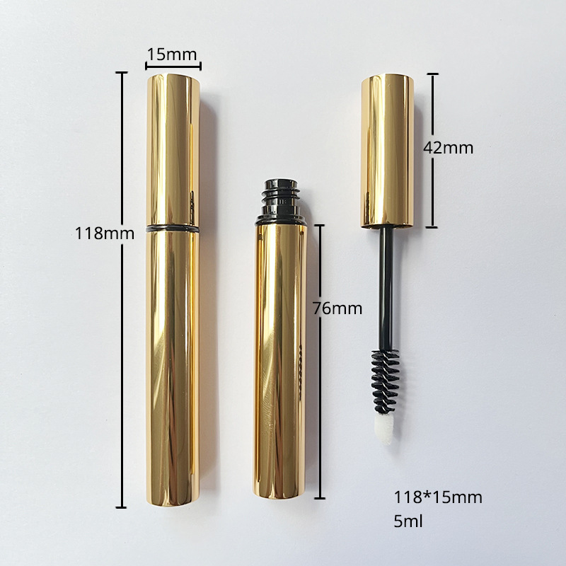 118x15mm亮金色铝管空睫毛膏管包材 睫毛精华液眉毛营养液包装瓶