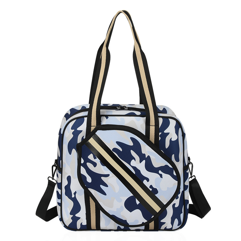 Cross-Border New Camouflage Badminton Bag, Large-Capacity Shoulder-Carry Tennis Racket Bag, Portable Fitness Sports Bag, Customized