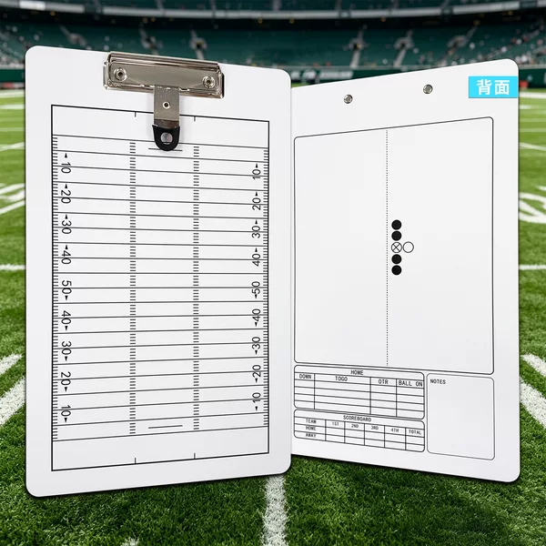 Football tactical board, American and British style, double-sided, straight-type, with pen, erasable, for coach guidance and instruction