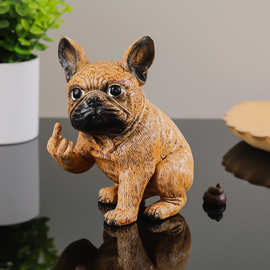 跨境新品有趣的法国斗牛犬花园雕像树脂摆件工艺品家居客厅装饰品