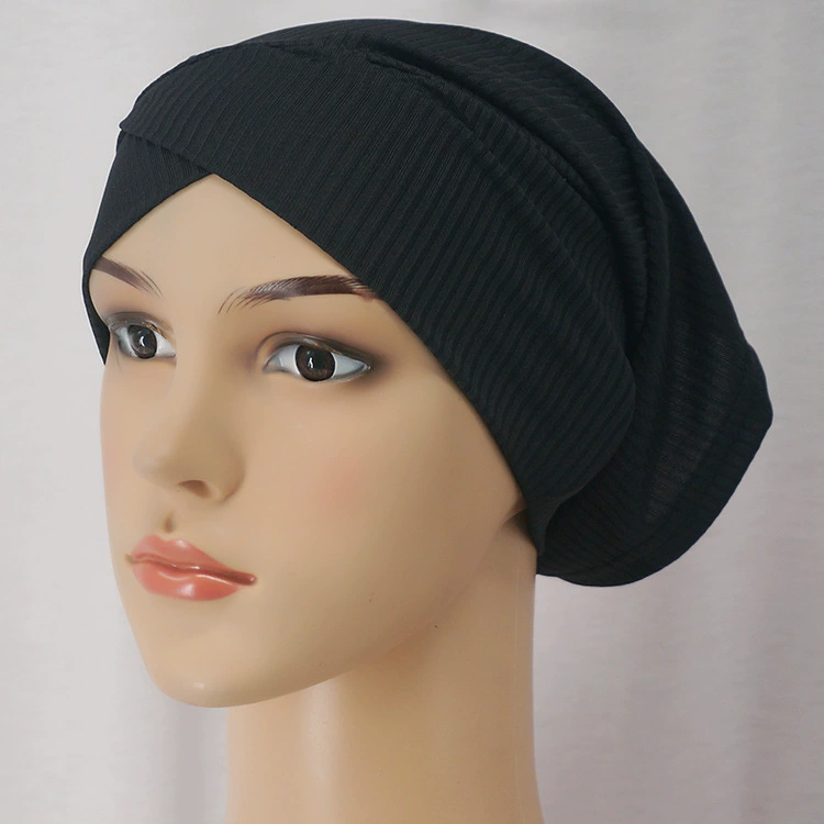 Плоский цялый клок wholesale pit strip sweat cloth forehead cross cap elastic good base cap Muslim ladies Arabic tube cap