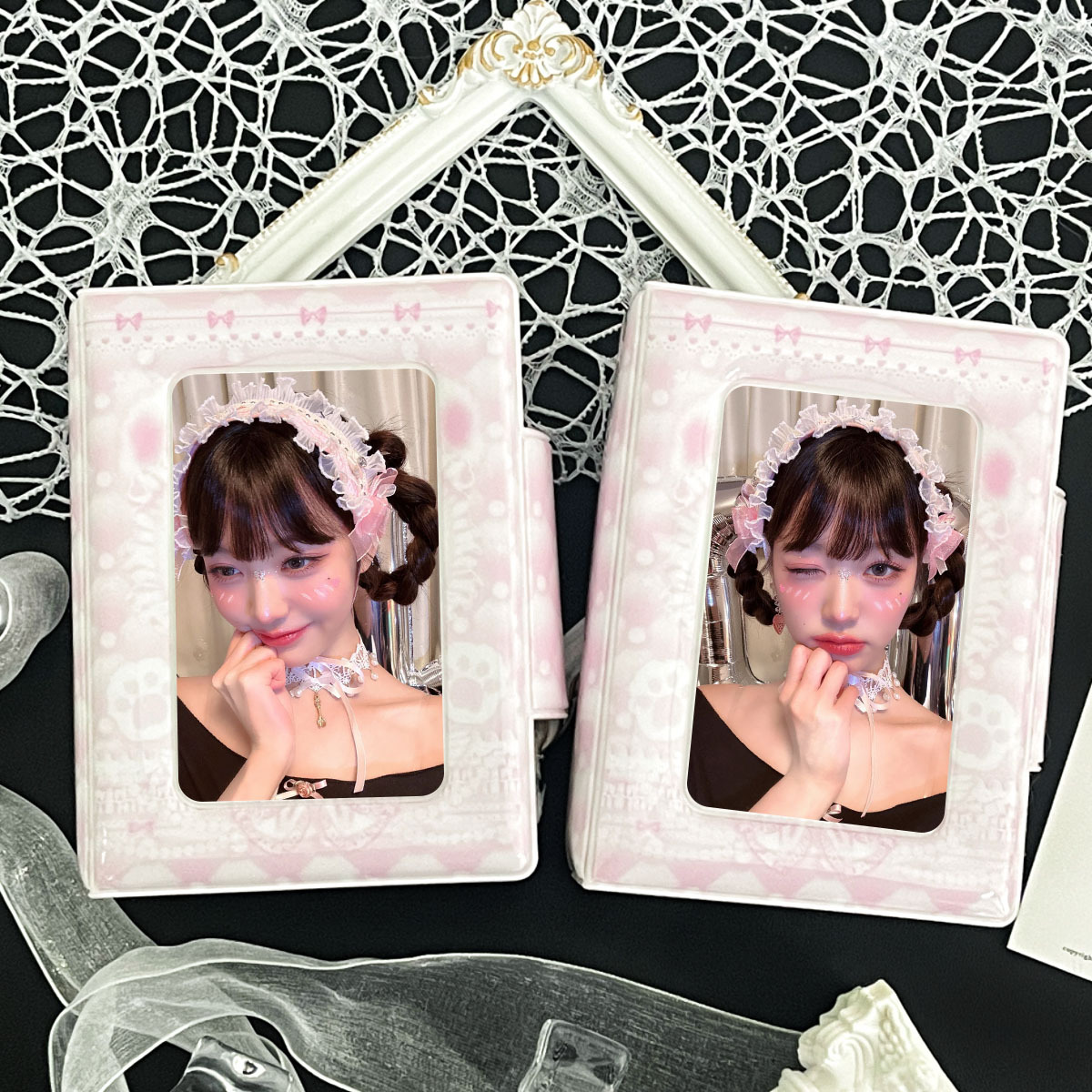 Original ins Square Bear Anti-Buckle One-Piece Card Bag Album Aid