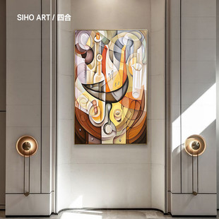 Hand-Painted Abstract Art Oil Painting Bottle, High-End Decorative Painting for Entrance Corridor, Handmade Hanging Painting
