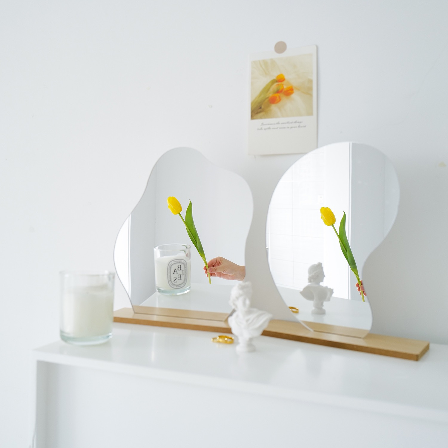 인터넷 연예인 불규칙한 데스크탑 메이크업 거울 학생 기숙사 거울 사진 소품 특별한 모양 장식 장식품 테이블 거울