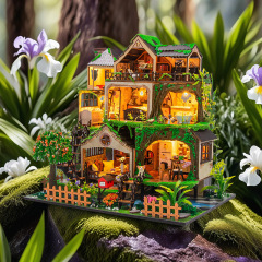 Hon Da diy キャビンおとぎ話の森 3D 立体組み立てブックスタンド建築モデル大人の絶妙なおもちゃギフト