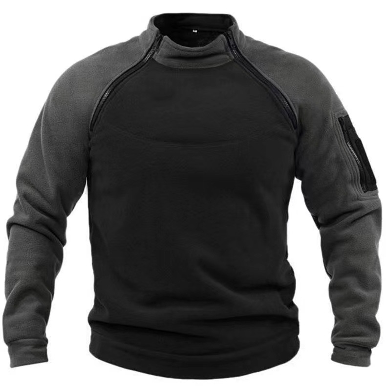 Giacca calda in pile da uomo europea americana nuova per autunno e inverno, resistente al freddo, con interno esterno, color block_voghion.com
