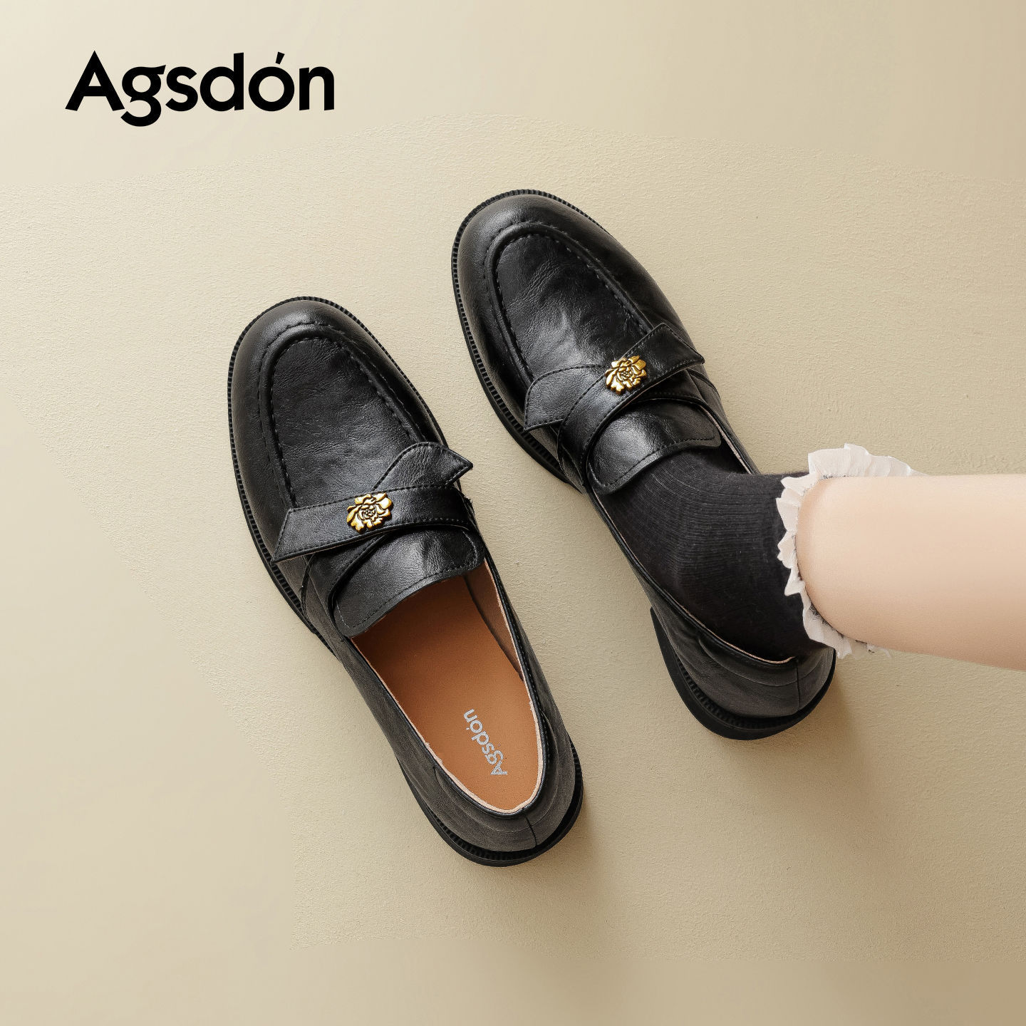 León antiguo camellia Lefour zapatos para mujeres 2025 nuevo otoño viaje zapatos de tacón grueso zapatos de cuero negros británicos