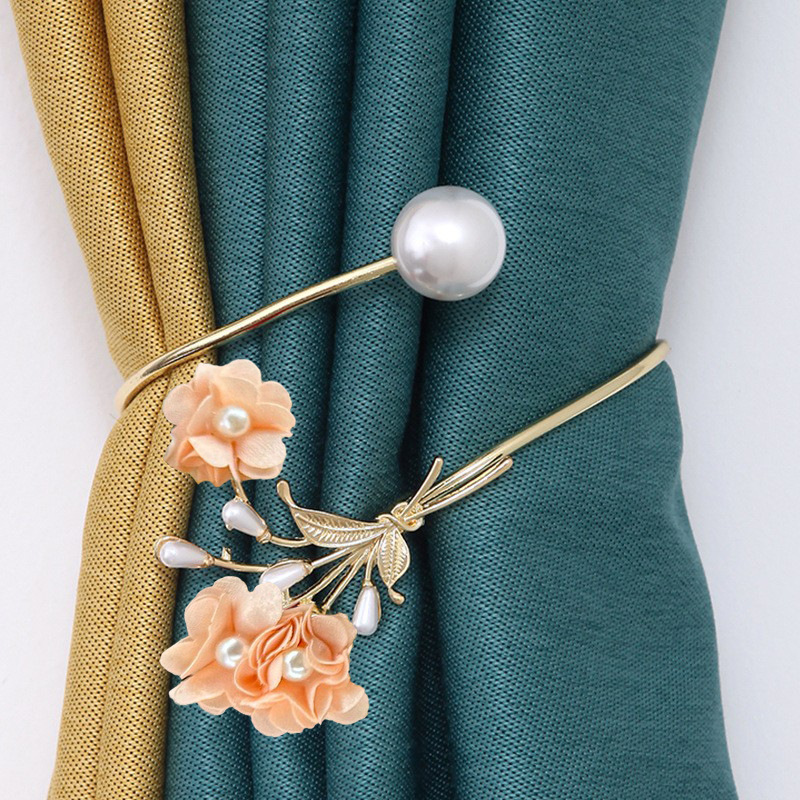 Gardinomtag fransk stil blommig tyg dekorativt tillbehör_voghion.com