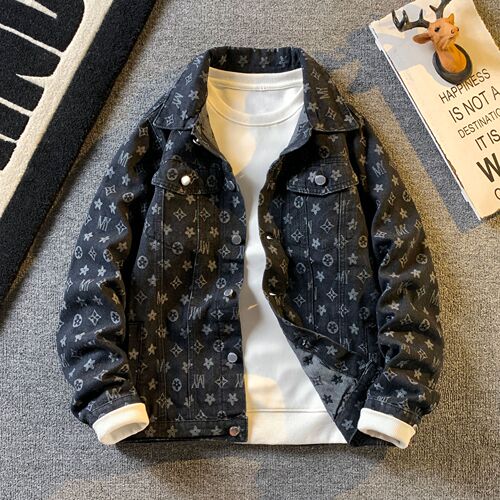 Men's denim jacket, sophisticated style, couple's set top, spring and autumn season, cool handsome men's clothing jacket, trendy