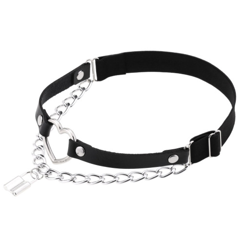 Gothic punk fashion leather chain leg lock belt personalized stage high elastic love peach-shaped thigh ring garter belt