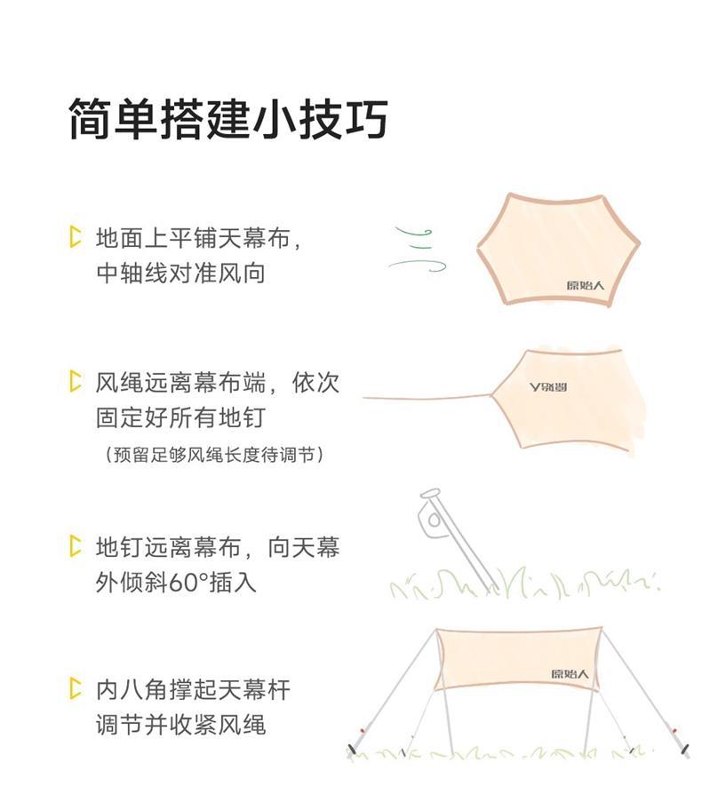 Primitive-Style Canopy Tent Outdoor Table and Chair Camping Black Glue Sunshade New Type Picnic Sun Protection Tarp