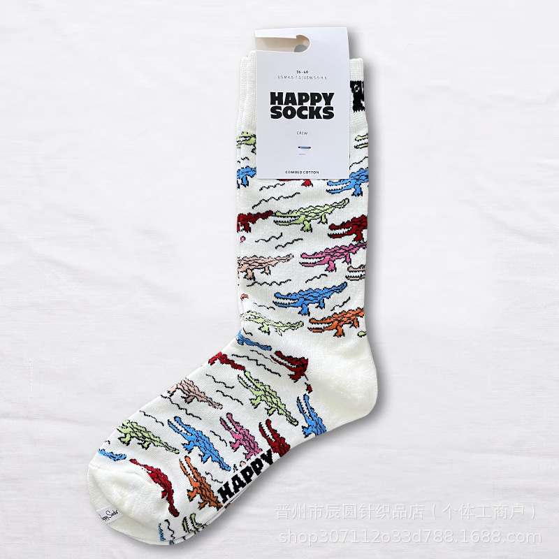 happysocks suecos calcetines de moda damas in-mode versátil animación calcetines de algodón de cintura alta al por mayor