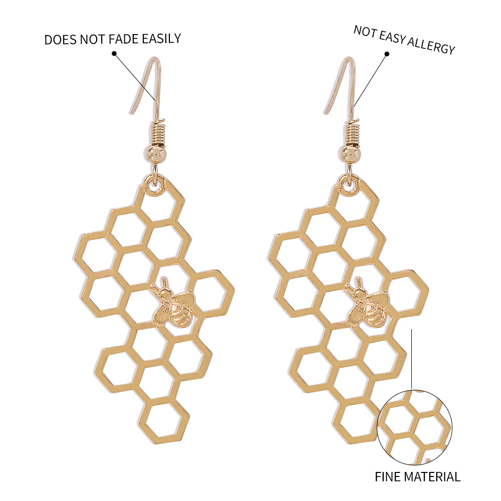 Fashion Creative Honey Bee Insect Alloy Earrings display picture 9