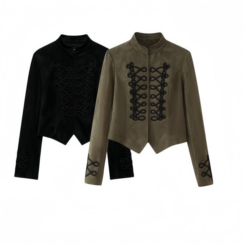 PB&ZA European and American Women's Clothing 2026 Autumn New Fashion Suede Texture Jacket with Knot Buckle Decoration 434480