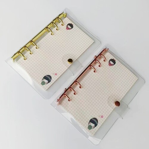Gold PVC loose-leaf A6 six-hole notepad transparent loose-leaf notebook new travel notebook