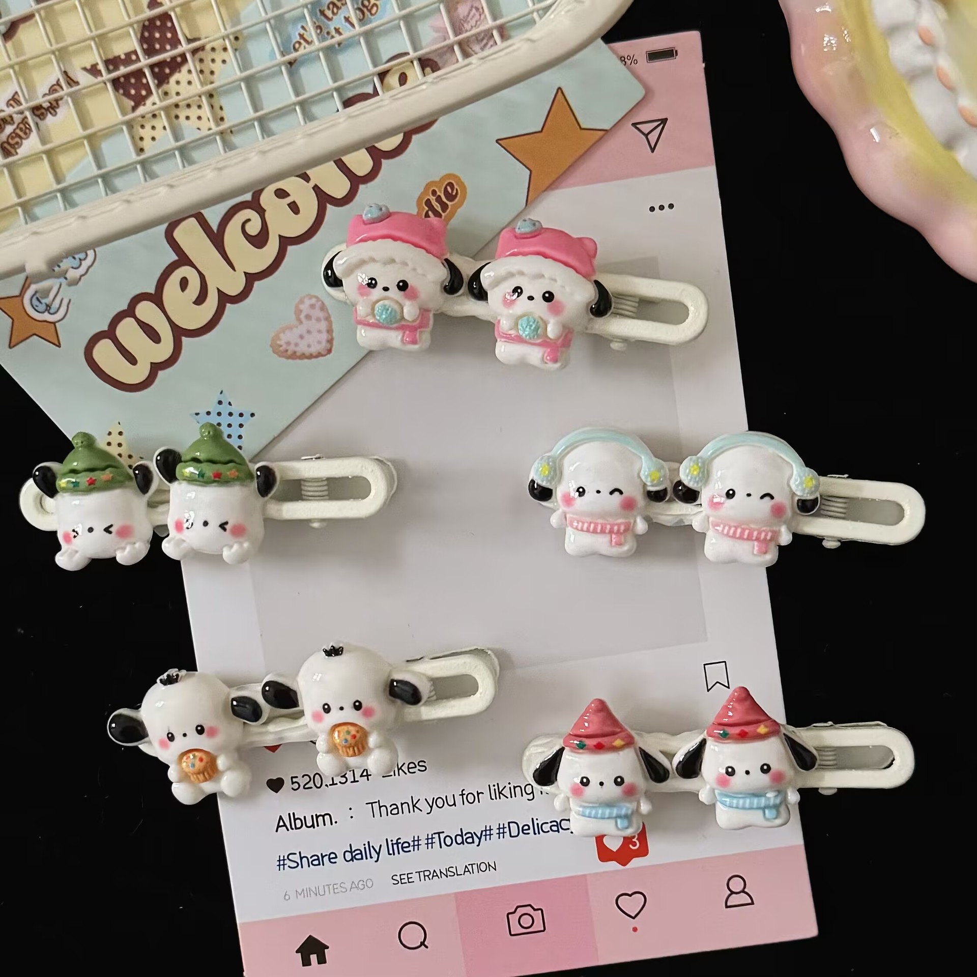 cute hat two puppy wave barrettes soft and adorable cute girl heart side hairpin hair ornaments clip new