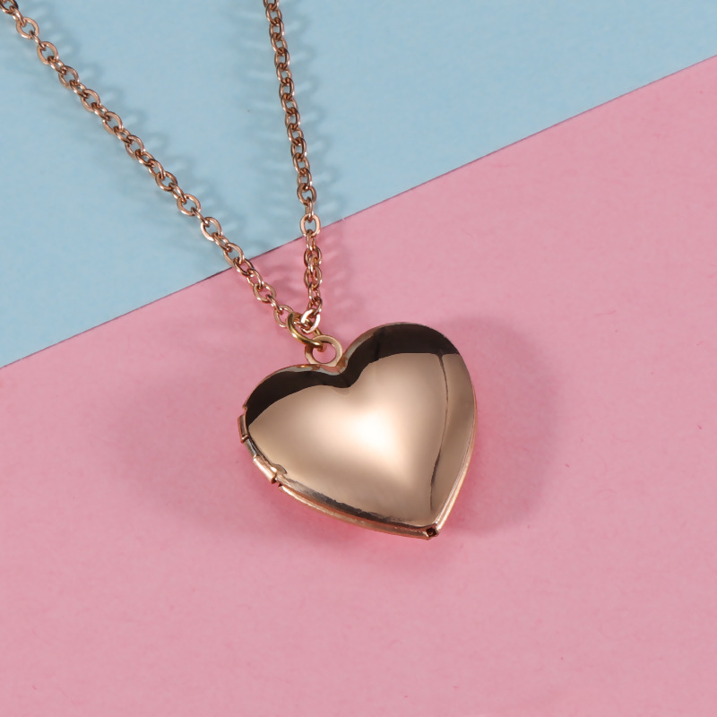 Fashion Heart Shape Stainless Steel Plating Pendant Necklace 1 Piece