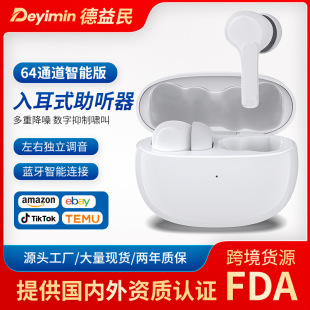 Wireless Hearing Aid for Deafness, Behind-The-Ear In-Ear Hearing Aid with Independent Tuning for Left and Right Ears