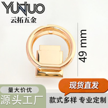 按锁外径49mm锌合金圆形锁扣圆按锁包包女包开关锁箱包五金嵌入式