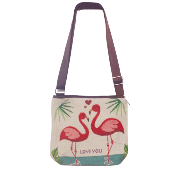 Ethnic style messenger bag Dai Thai travel canvas embroidered elephant cat butterfly shoulder bag women's side shoulder bag