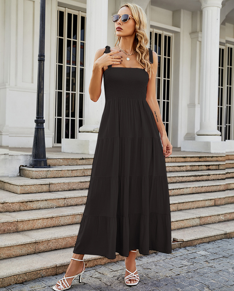 259g Weight Maxi Long Dress Dress Length Type Sleeveless Sleeve Length Regular Dress Dresses Type Regular Sleeve Sleeve Type Polyester Fabric Type High Waist Waist Line Daily Occasion Strap Neckline Regular Fit Fit Type Printing, Polka Dots Pattern Summer, Spring Season Women's Gender Elegant Style Wholesale Women's Elegant Printing Polka Dots Daily Strap Sleeveless Regular Dress 27