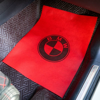 Foot Mat Paper Replaces Cowhide Foot — Universal Foot Pad - 50-sheets-of-enlarged-4253-red-bmw-logo