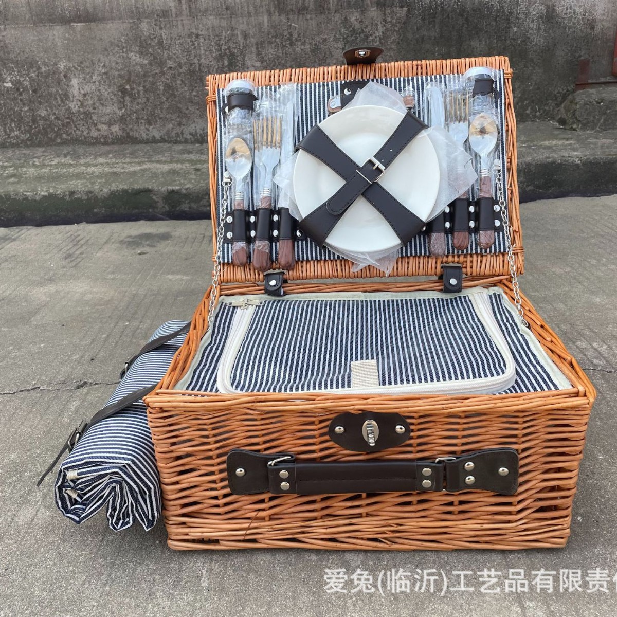 Canasta de picnic personalizada, mimbre hecho a mano con tapa, canasta de regalo, salida de primavera, canasta de almacenamiento de frutas, bolsa de aislamiento de vajilla