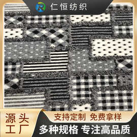 拼接毛呢乞丐补丁秋冬家纺抱枕服装外套面料