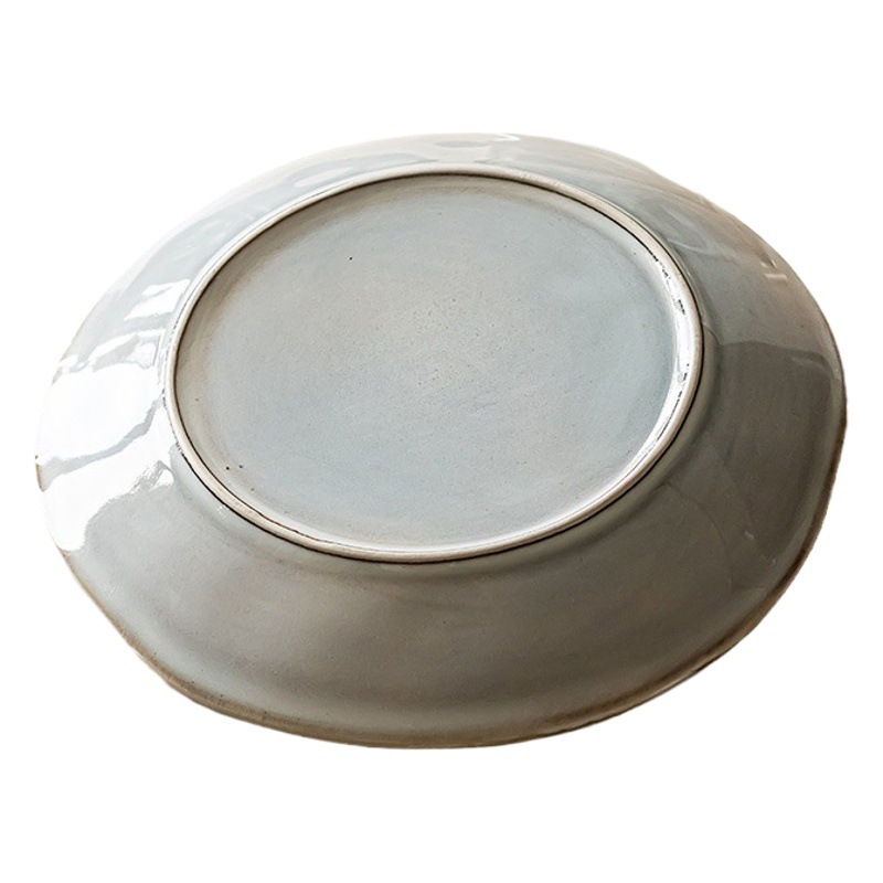 Estilo de belleza Plato plano retro de estilo japonés Plato de ensalada irregular de gran apariencia Plato de asador de carne de horno Plato de dim sum Plato de vajilla