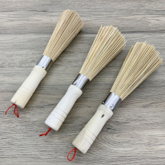 Nostalgic bamboo wooden handle pot brush, household kitchen bamboo pot brush, 25cm bamboo pot brush