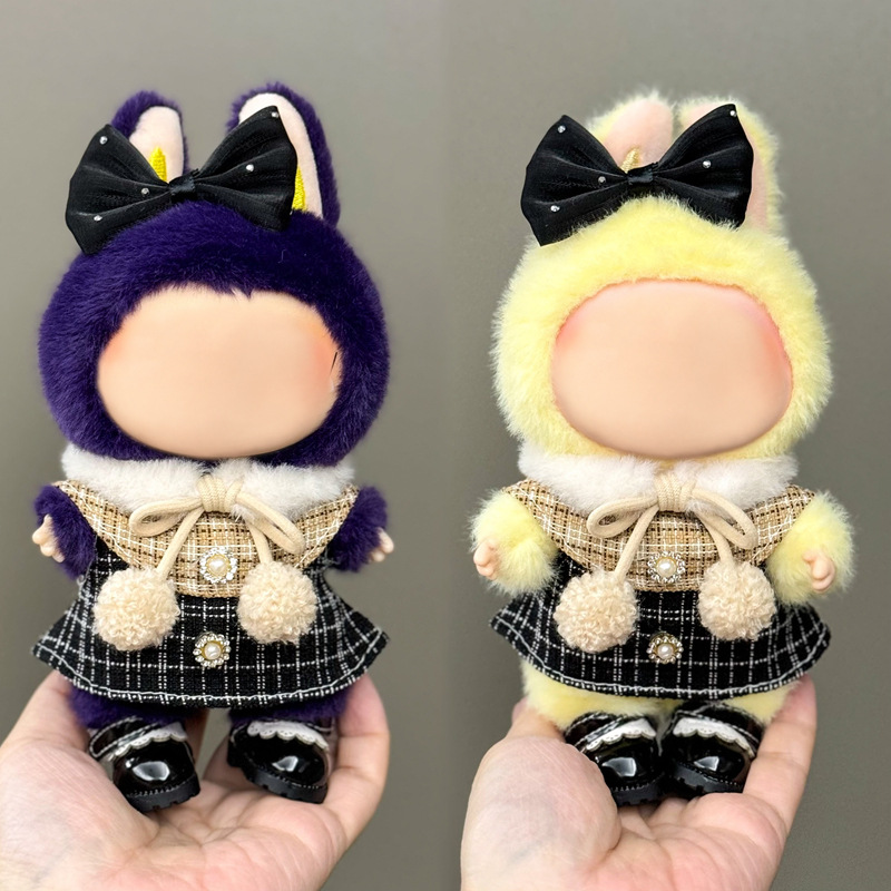 Ropa exclusiva para muñeco Labubu – prendas de peluche 17 cm, falda y traje para primera y segunda generación