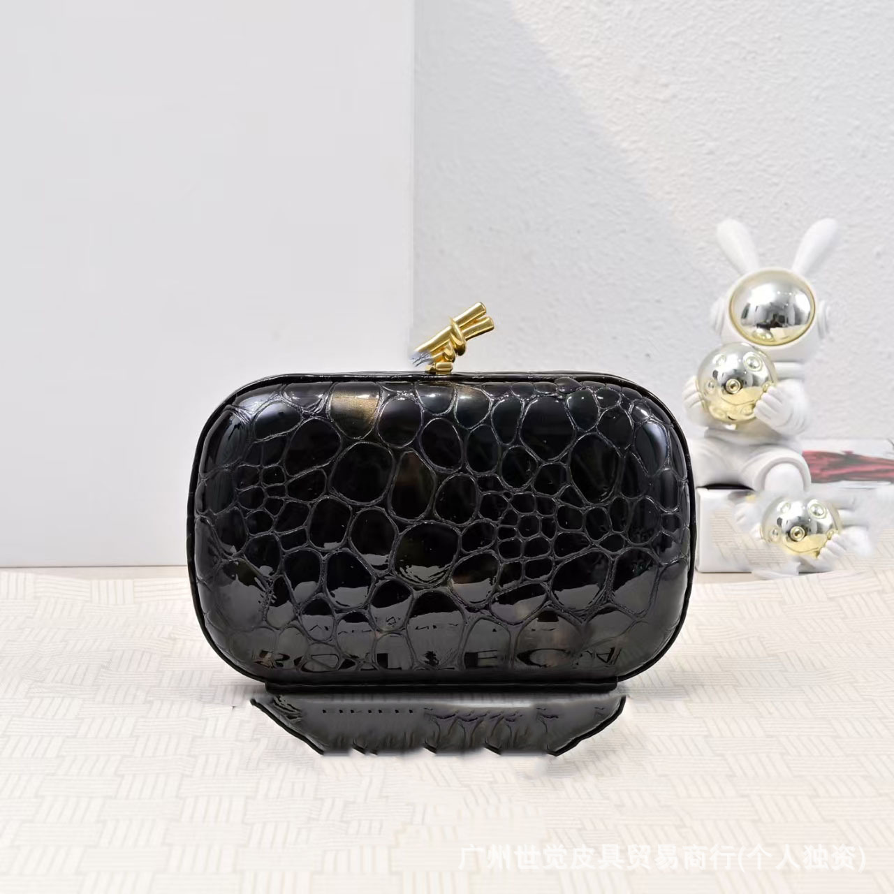 2025 New Crocodile Embossed Women's Wallet Small Square Bag Original Sheepskin Versatile Banquet Clutch Shoulder Evening Bag - Thumbnail 3
