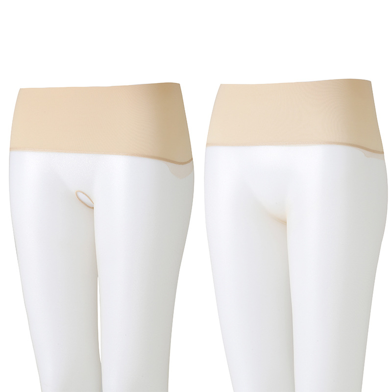 Perla brillante suave Medias sin costuras 360 grados entrepierna sin costuras entrepierna de primera línea sexy entrepierna abierta libre de pantimedias ultrafinas