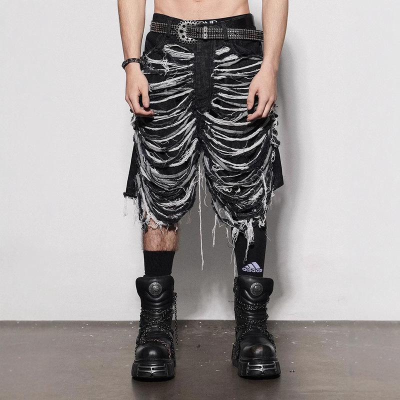 2025 Summer Original Niche Design American Street Heavy Industry Wash Knife Cut Destruction Jeans Cropped Shorts