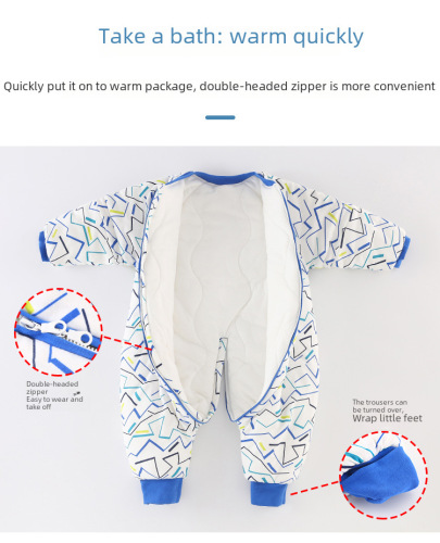 Infant Leg-Up Sleep Bag for Autumn and Winter - Thick Pure Cotton Baby Anti-Kick Blanket - Drop-Shipped Children's Sleep Bag