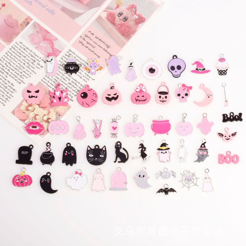 [Original] Halloween Devil, Broom, Pumpkin, Cat, Bat Oil-Drip Alloy Accessories Necklace Earrings