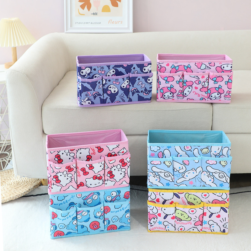 Cartoon Square Foldable Multi-grid Cosmetic Storage Box Pacha Dog Kulomi Desktop Sundry Stationery Fidelial Box