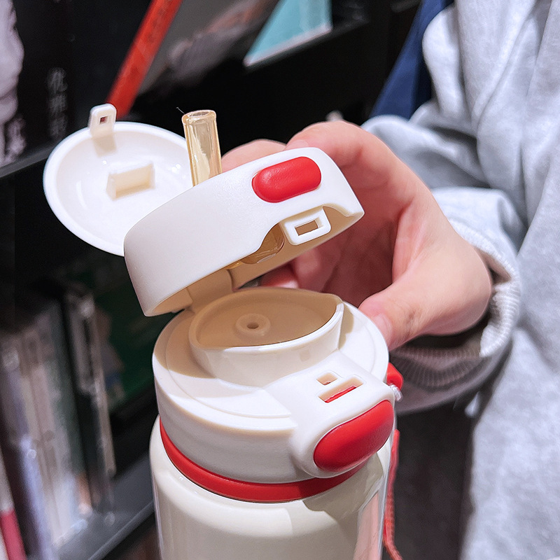 三丽鸥儿童保温杯女孩可爱便携吸管杯小学生上学酷洛米双饮水壶|undefined
