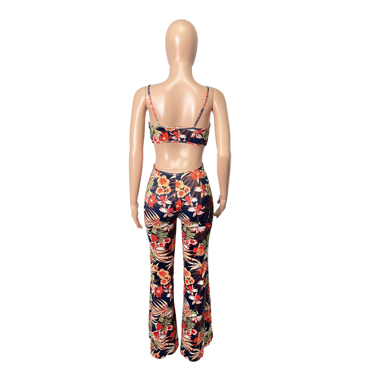 Women Clothing Spring Summer Beach Vacation Tube Top Hollow Out Cutout Jumpsuit