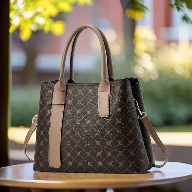 Bolsa de mano de textura Bolso de hombro clásico europeo y americano de gran capacidad Bolso de mensajero Bolso femenino en nombre de Handbags