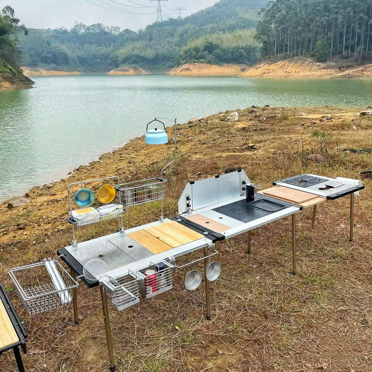 МИКХСО Mingso Outdoor Camping IGT Комбинационный столик IGT принадлежность удлинена и вытянулась уголок боковая боковая панель столешница нога стола