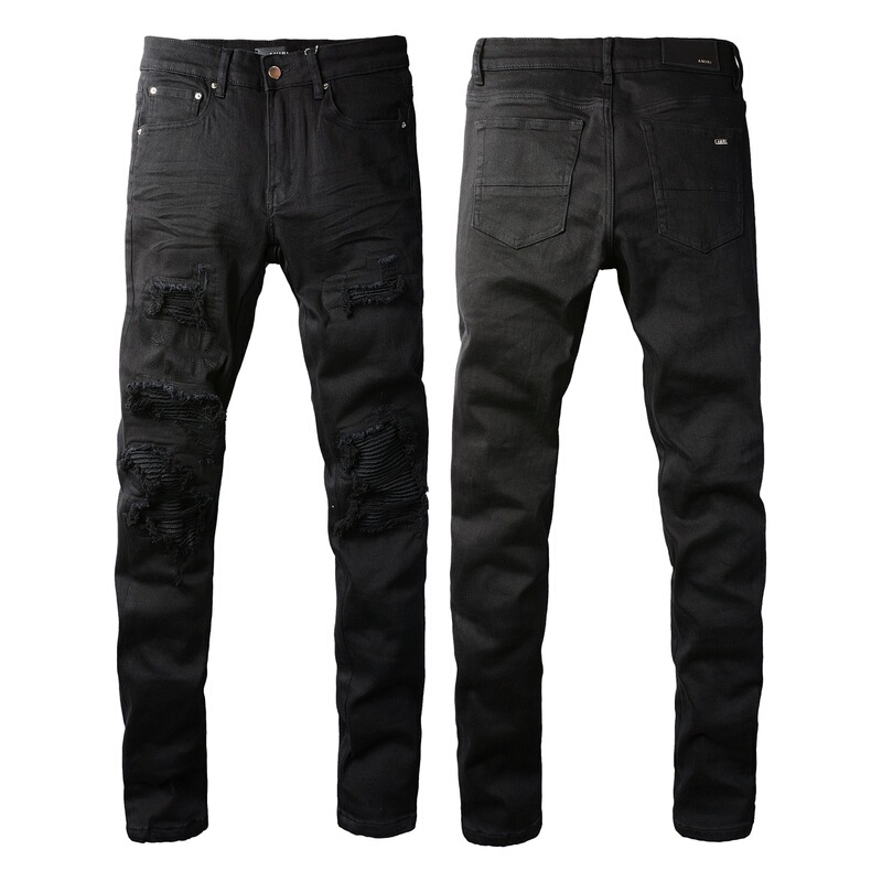 Long-Term Stock, Export Cross-Border Supply, European and American Fashion Ripped Patches, Slim-Fitting Jeans, Temu Pants 965