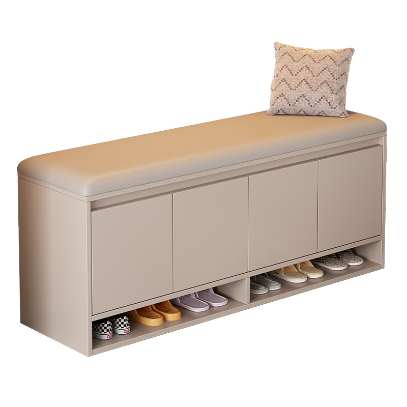 Taburete de cambio de zapatos para almacenar en la puerta doméstica, paquete suave de asiento para usar zapatos, sofá taburete de zapatos a prueba de polvo para el hogar